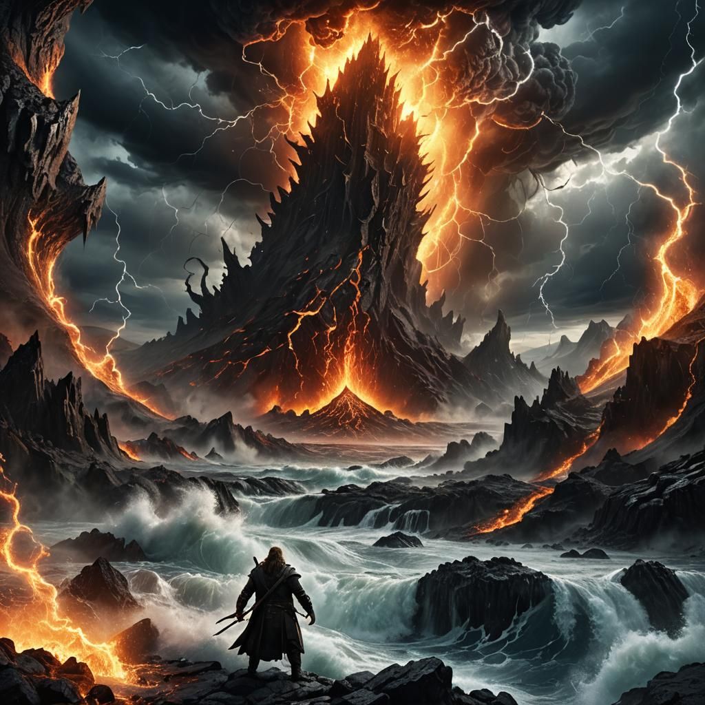 Mystical Figure Reigns Over Elemental Vortex