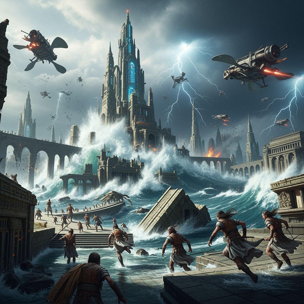 Atlantis Destruction: Ancient City Meets Dystopian Future