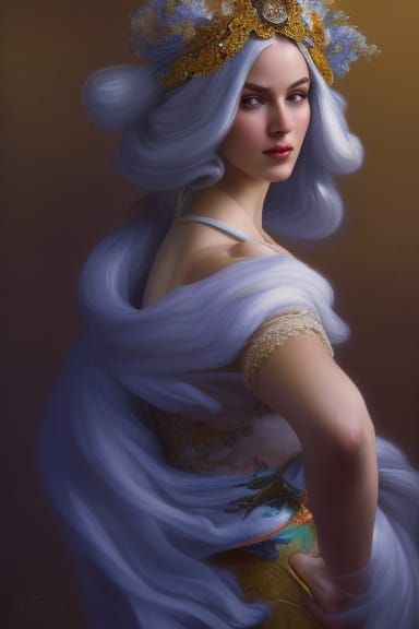 Venetian Carnival Lady Portrait in Hyperdetailed Style