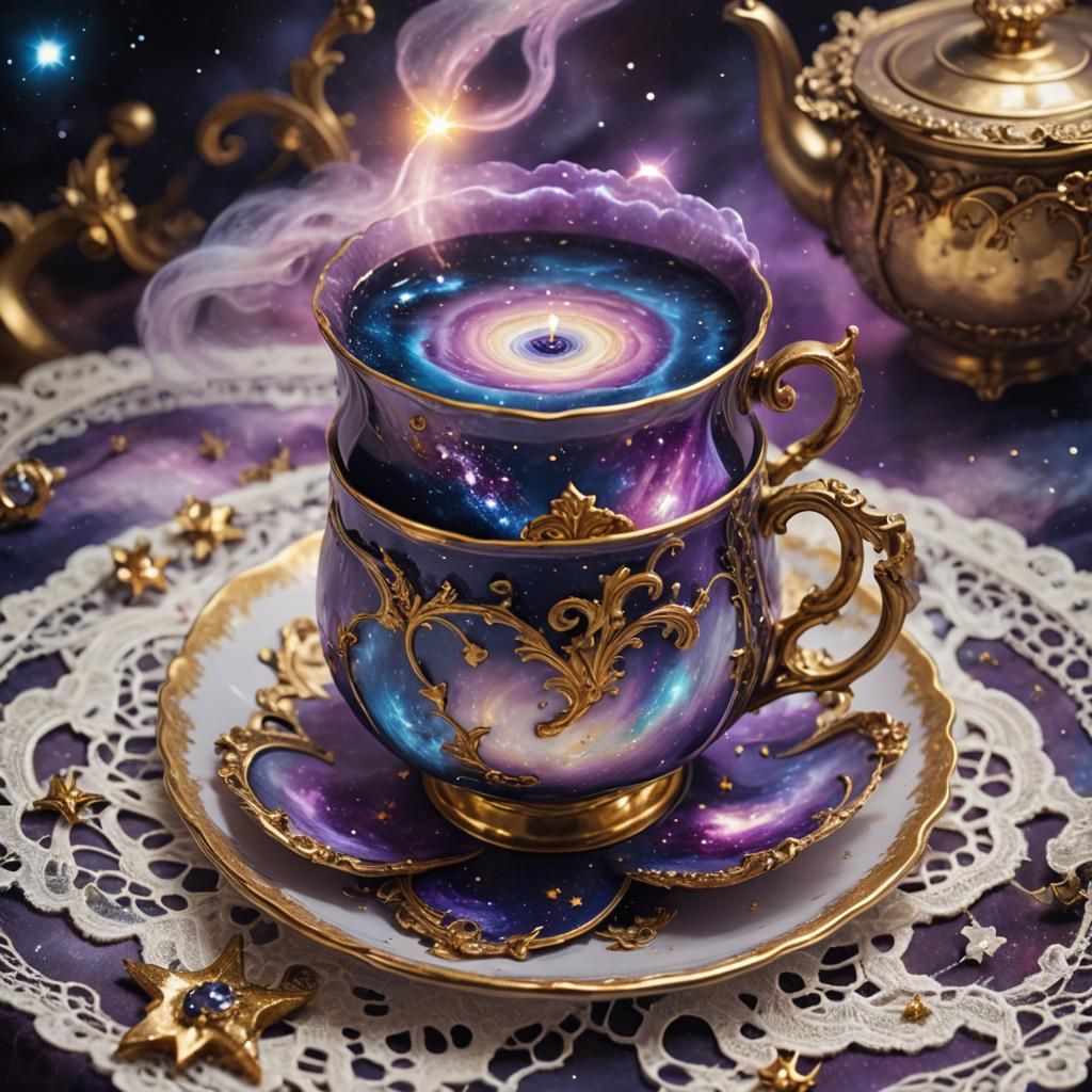 Nebula Teacup: Spacecore Fantasy Concept Art