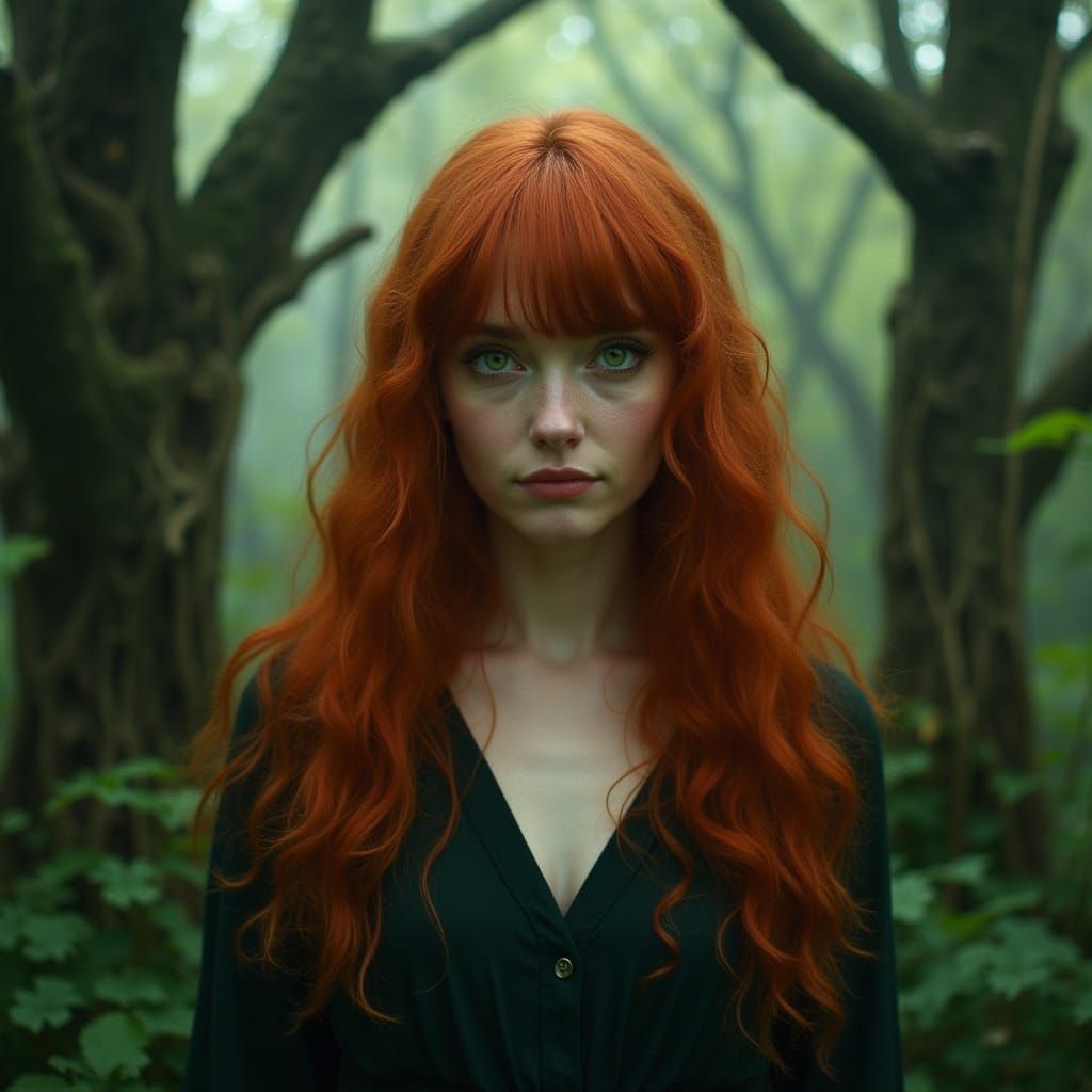Mystical Redhead Goddess in Hyper-Realistic Style