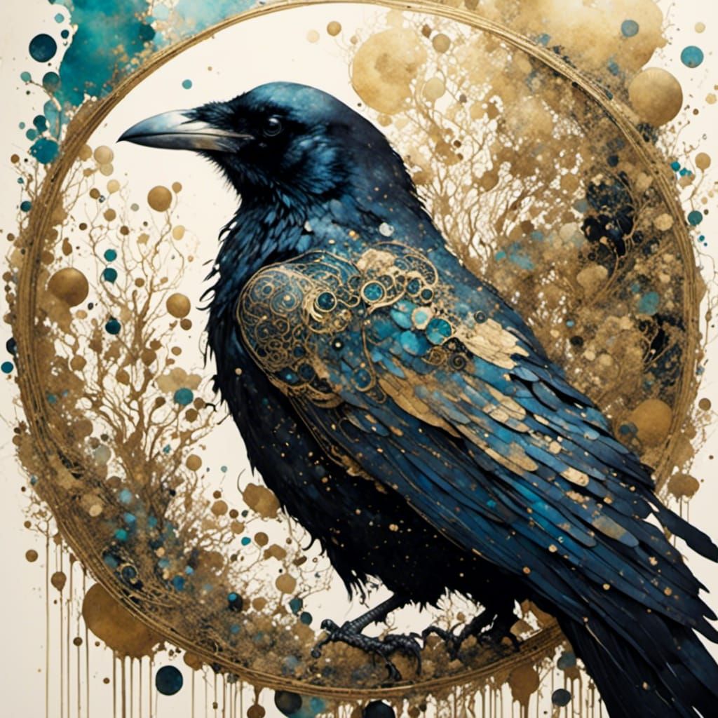 Gothic Steampunk Raven Emerges From Pie