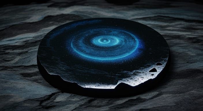 Mysterious Textured Stone in Cosmic Void
