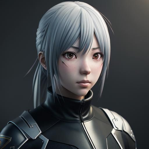 Detailed 3D Anime Art: Aesthetic Concept