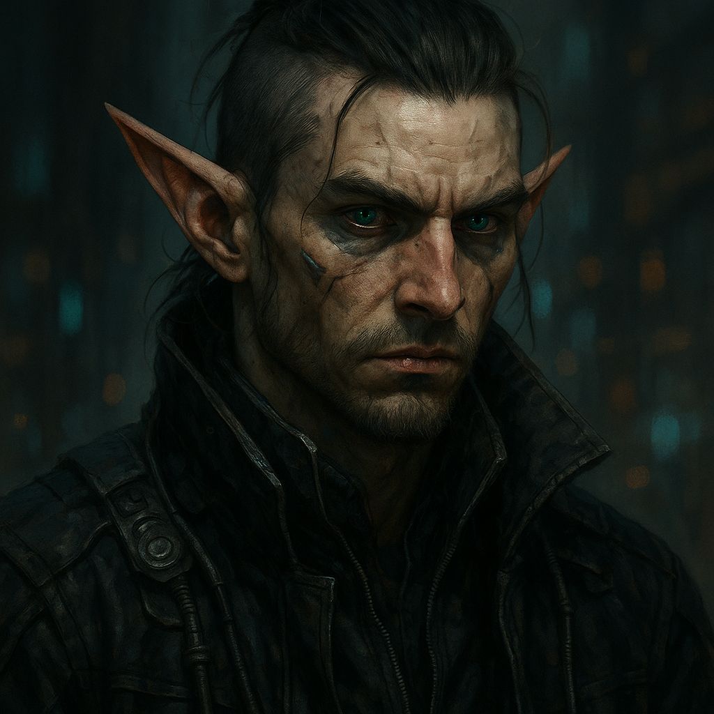 Ethereal Cyberpunk Elf Portrait