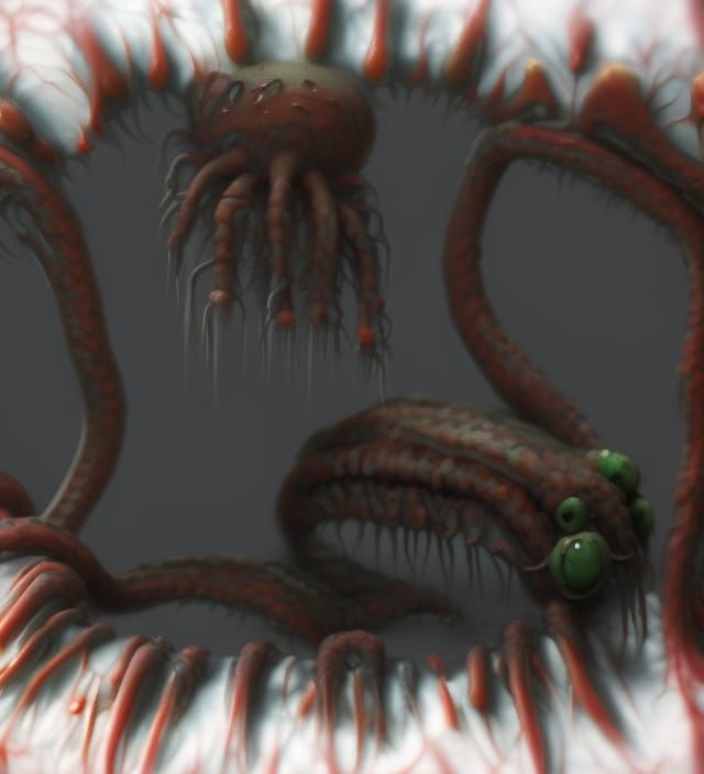 Horrific Mutant Creature in Cronenberg Style