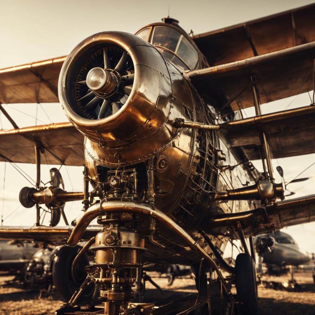 Steampunk Aviation: Pilot in Flight, Vintage Style