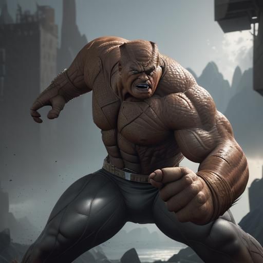 Gray Ben Grimm: 3D Cinematic Marvel Hero