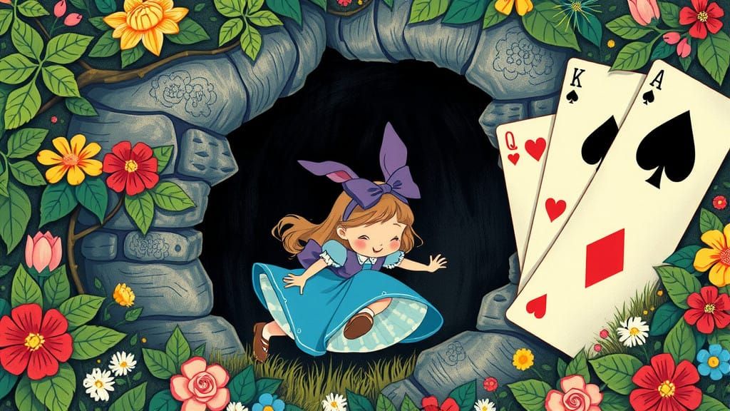 Curious Alice Falls into Whimsical Wonderland