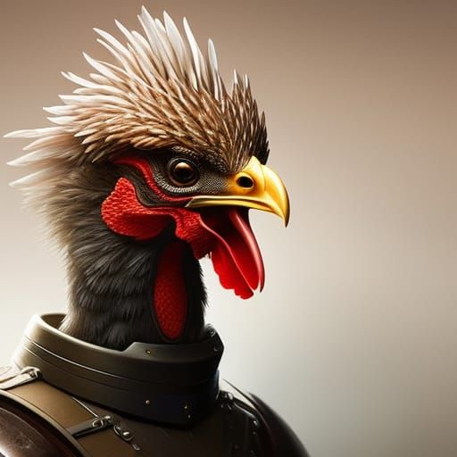 Detailed Chicken Face Digital Painting