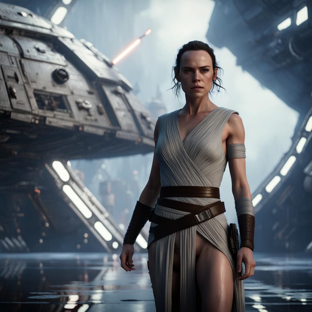 Curvy Woman on Spaceship in Dark Fantasy Art