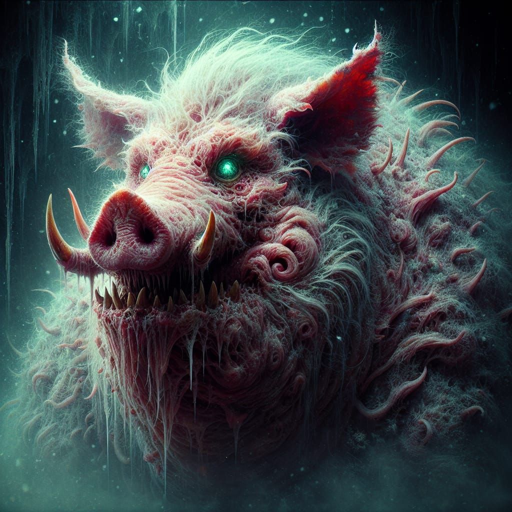 Eerie Necropig Fusion of Swine and Undead