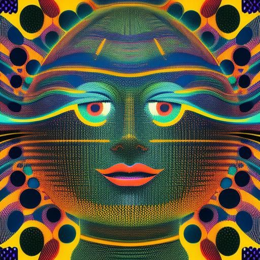 Distorted Face in Glitch Art Style