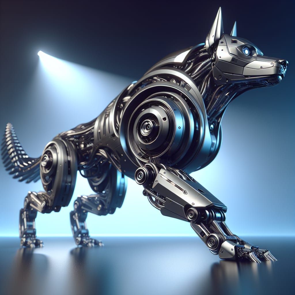 Futuristic Mechanical Dog in 8K Resolution