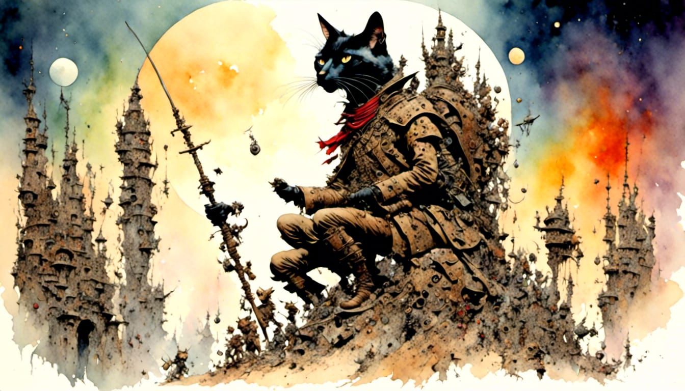 Eerie Cosmic Horror: Watercolor Surreal Masterpiece