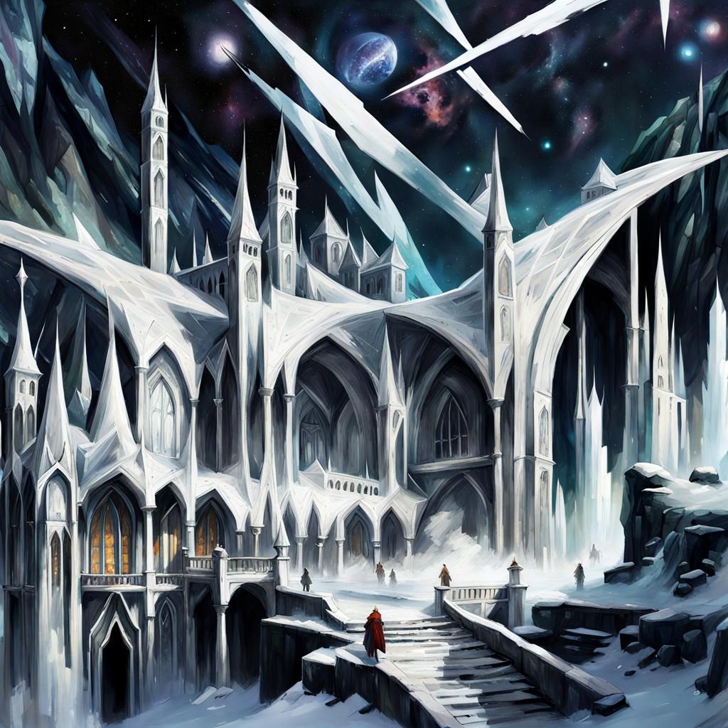 Magical Glass City in Ethereal Landscape