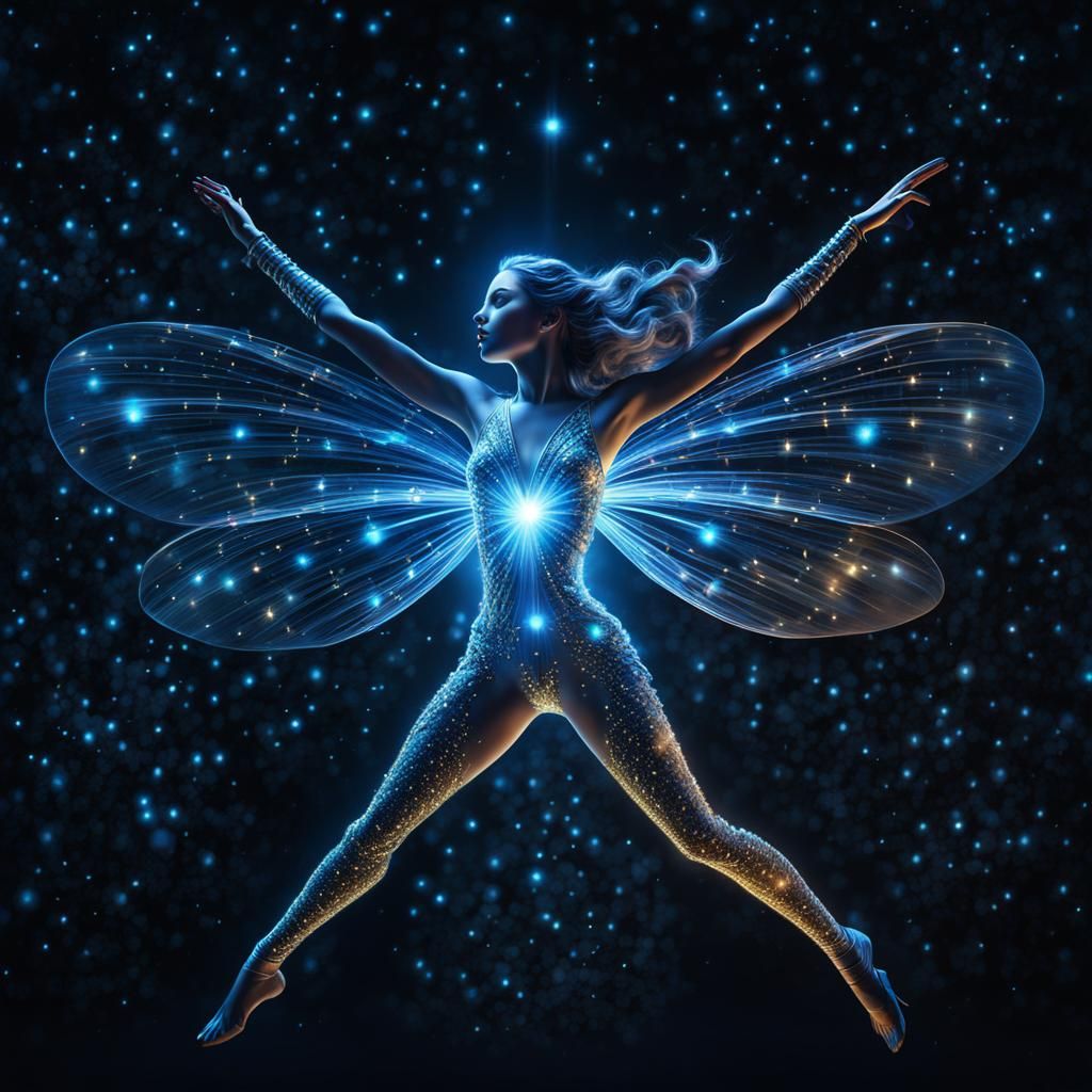 Celestial Dancer in a Surreal Dreamlike Illustration