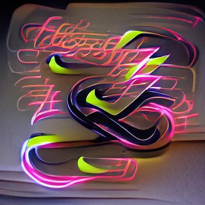 Dynamic Neon Flourish in Lightspeed Style