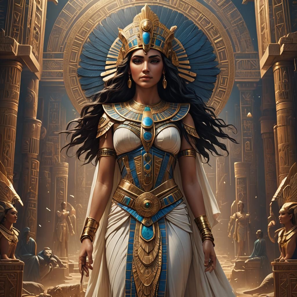 Egyptian Queen Goddess: Detailed Matte Painting