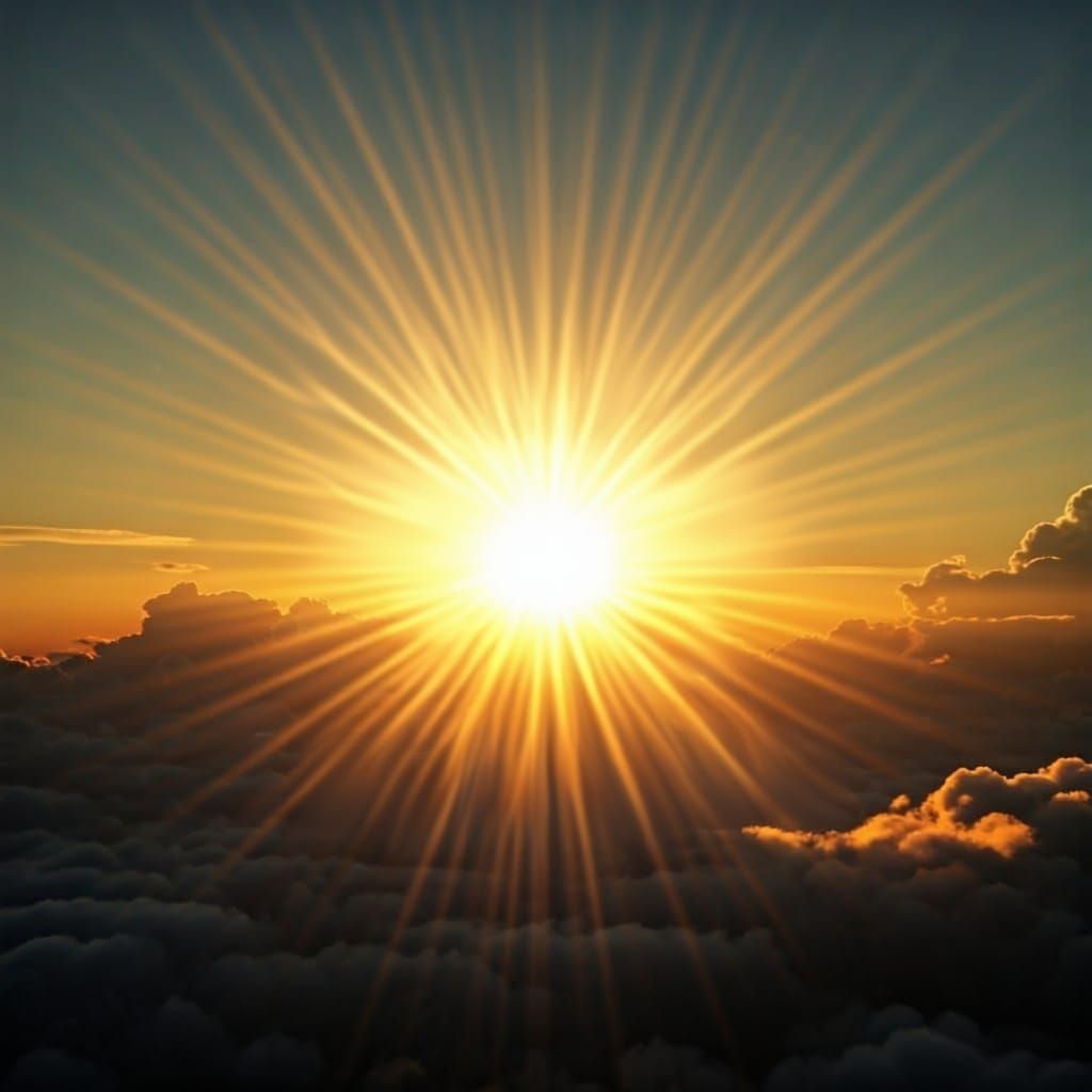 Inspirational Text Surrounded by Golden Sun-Rays