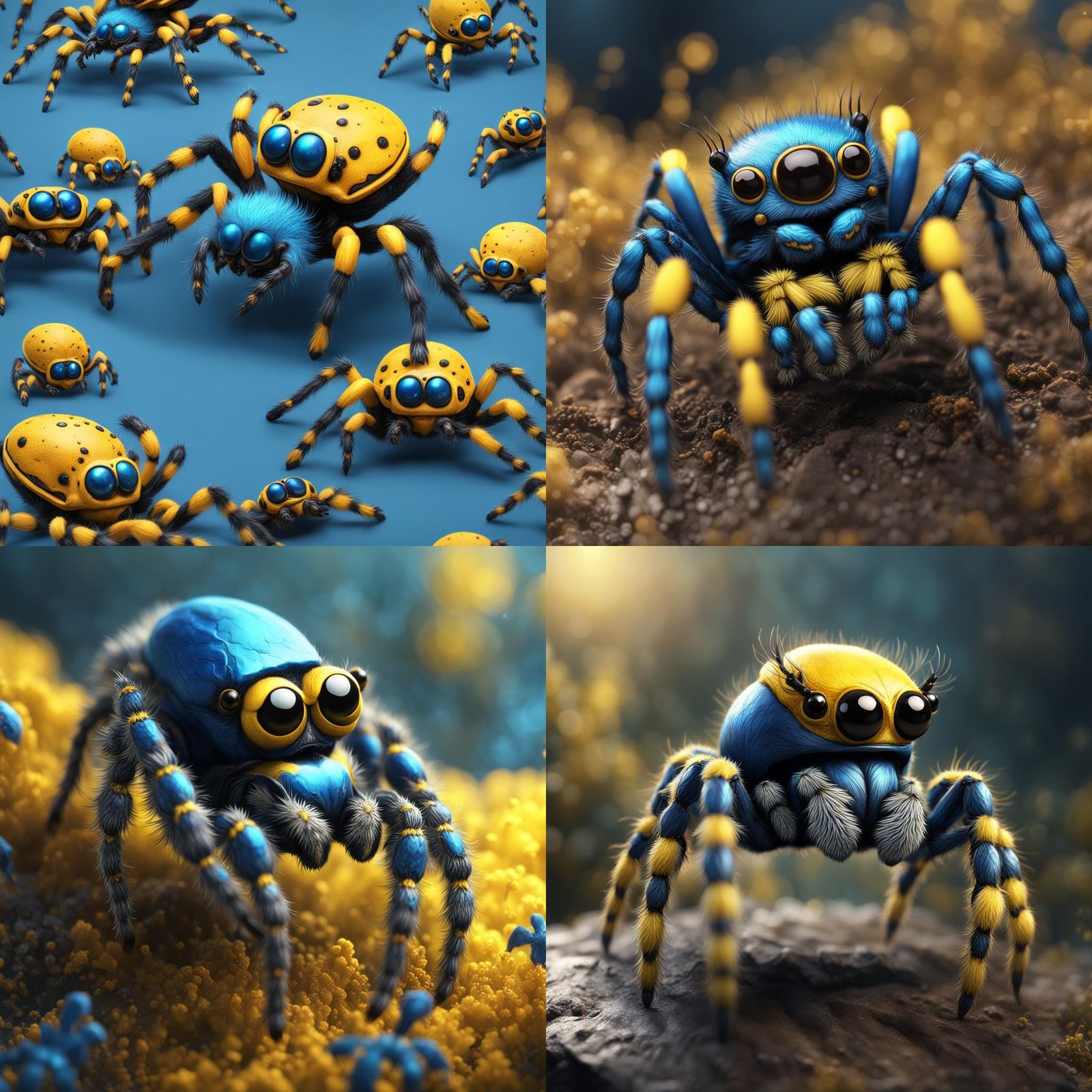 Cute Jumping Spider in Detailed Matte Painting
