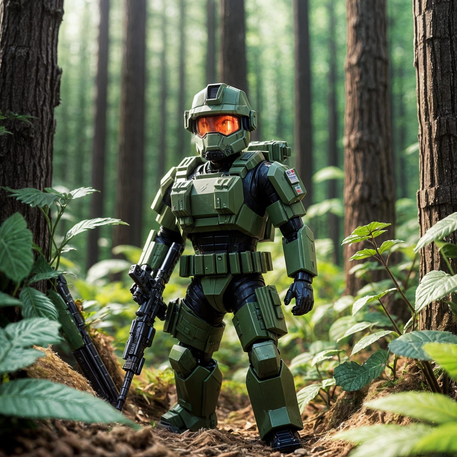 voxel army soilder in forest,close up, micro shot,depth of field, dynamic lighting, 8k resolution concept art,Style voxe...