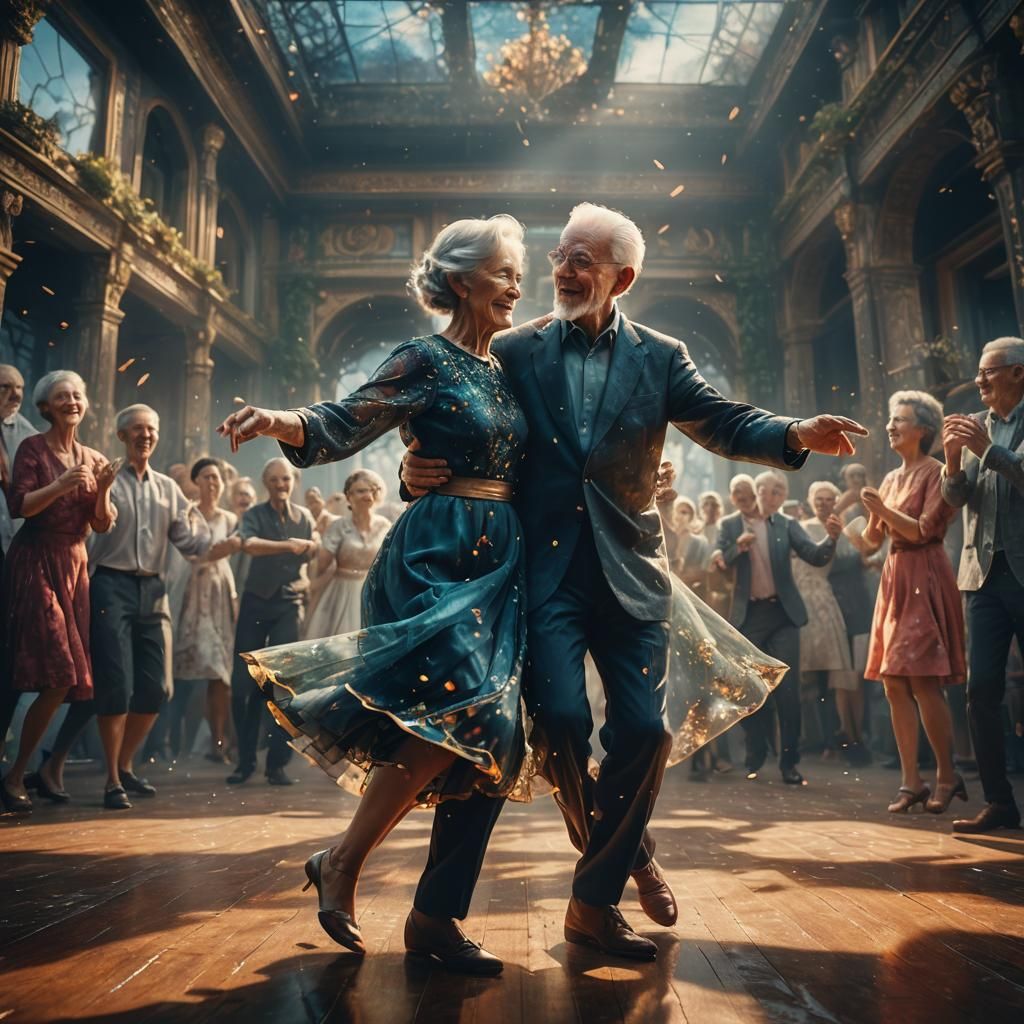 Dancing Couple in Double Exposure: Fantasy Concept Art