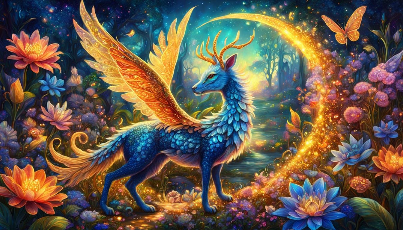 Farytail world with mystical mythical creatures