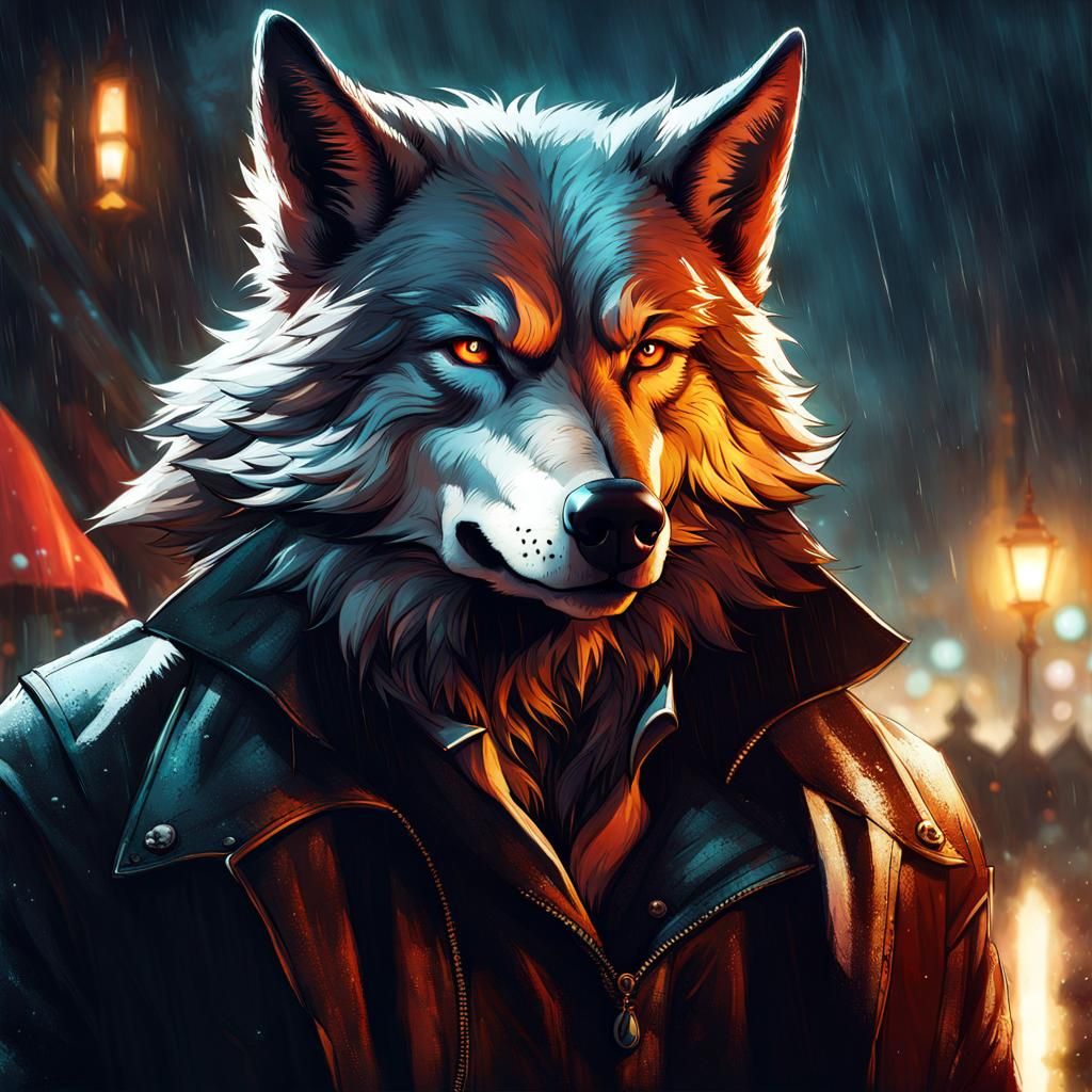 Big Bad Wolf Portrait: Digital Illustration