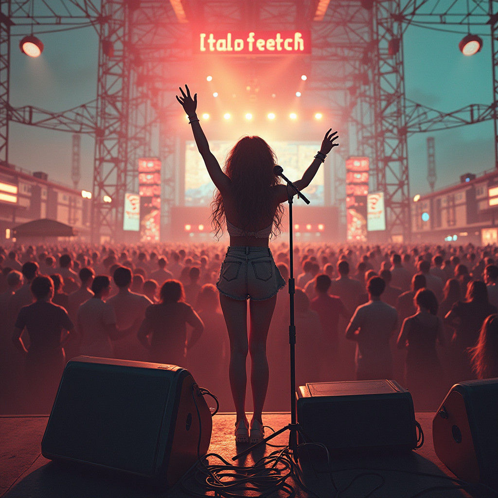 Electric Live Band Performs at 80s-Inspired Music Festival