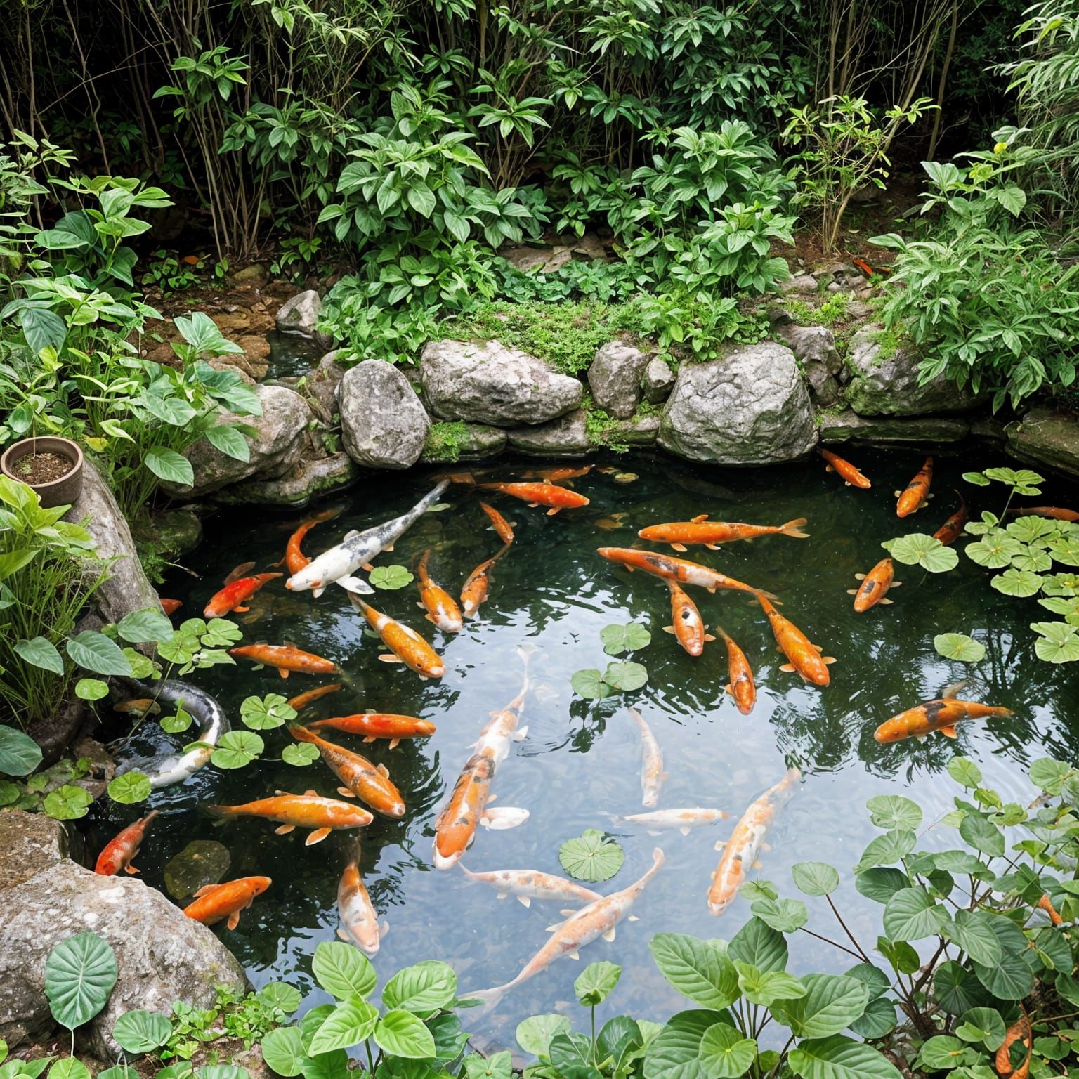 Overgrown Koi Pond: Nature's Reclamation