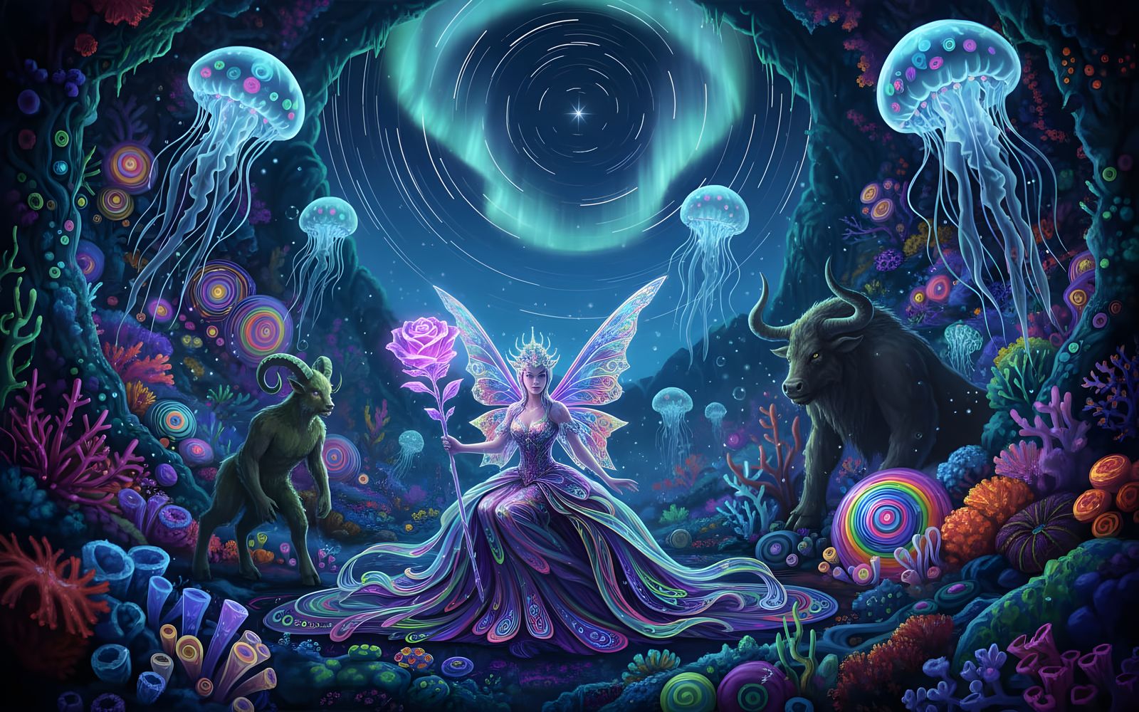 Fairy Queen, Sprites, and Mythical Creatures in Bioluminesce...
