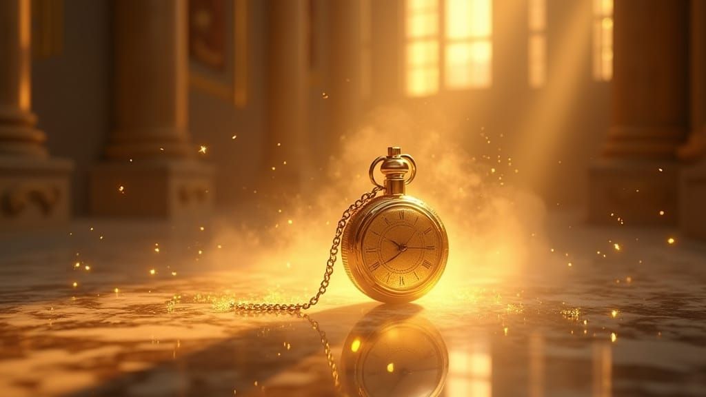 Golden Perfume Ad in Baroque Style