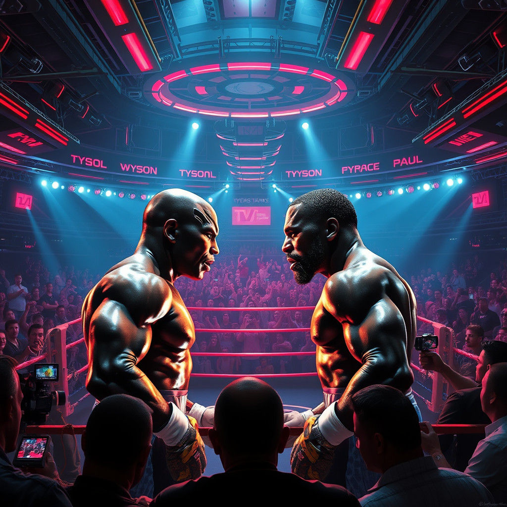 Tyson vs Paul: Futuristic Boxing Arena Showdown