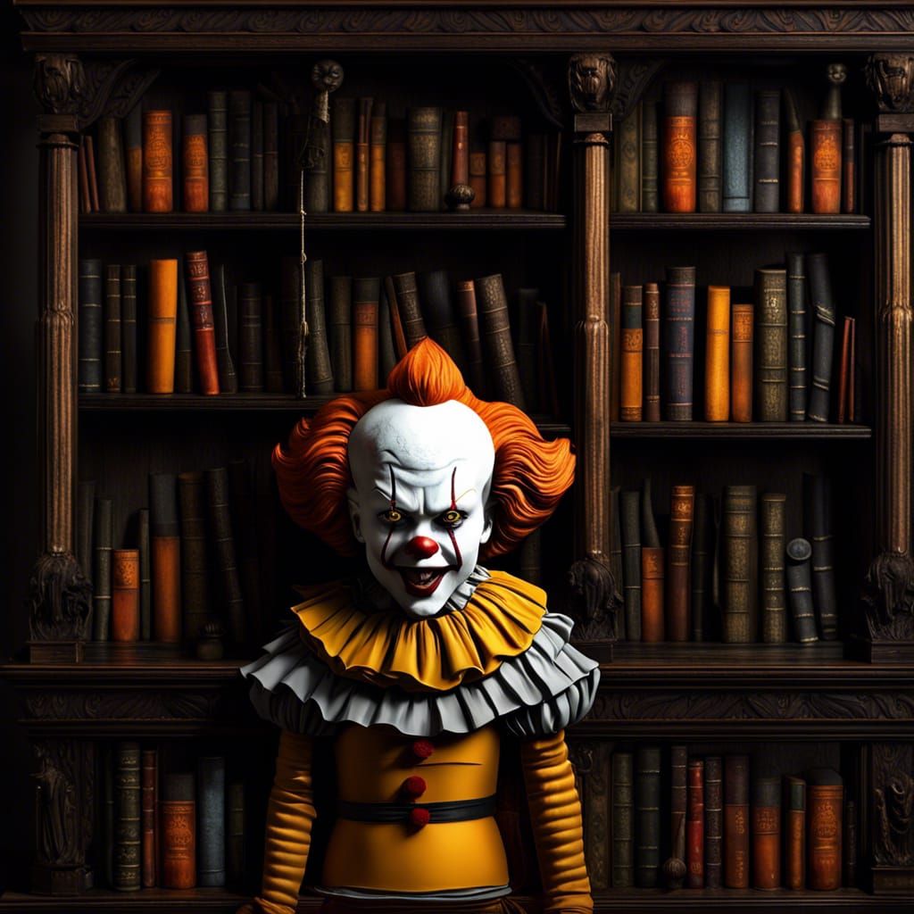 Pennywise Bookcase: A Stephen King Fantasy Art