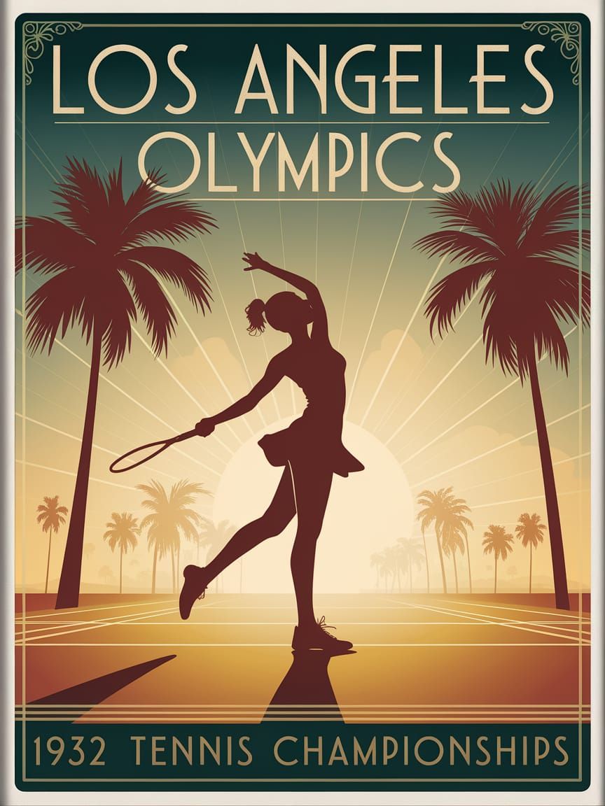 1932 Los Angeles Olympics Tennis Poster