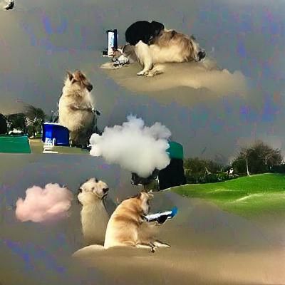 Humorous Image of Dog Vaping