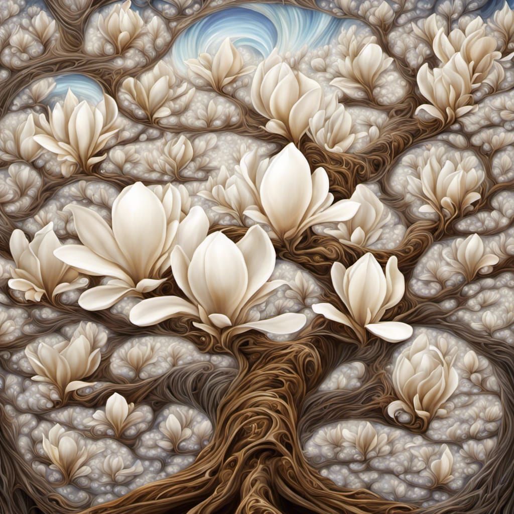 Surreal Fractal Magnolia Tree of Loveliness