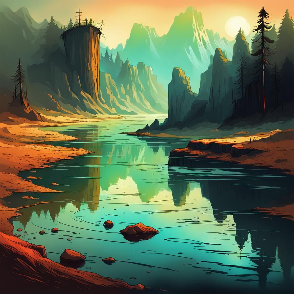 Magic Sediment in Tonalist Color Sketch