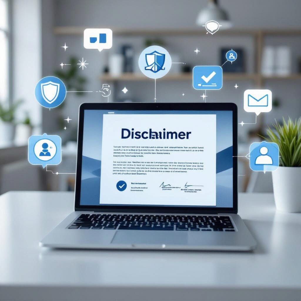 Laptop Disclaimer in Minimalist Modern Office