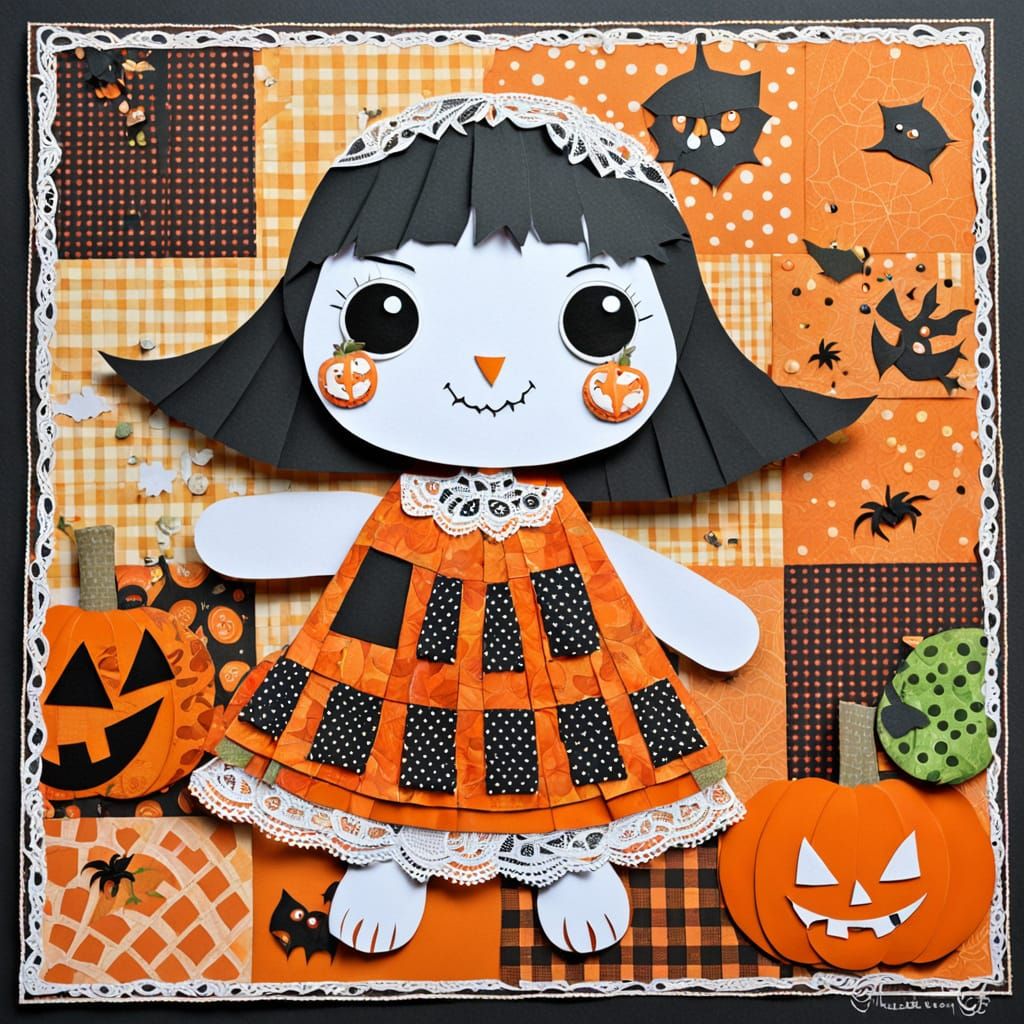 Cute Halloween Turtle in Polka Dot Dress with Jack o Lantern