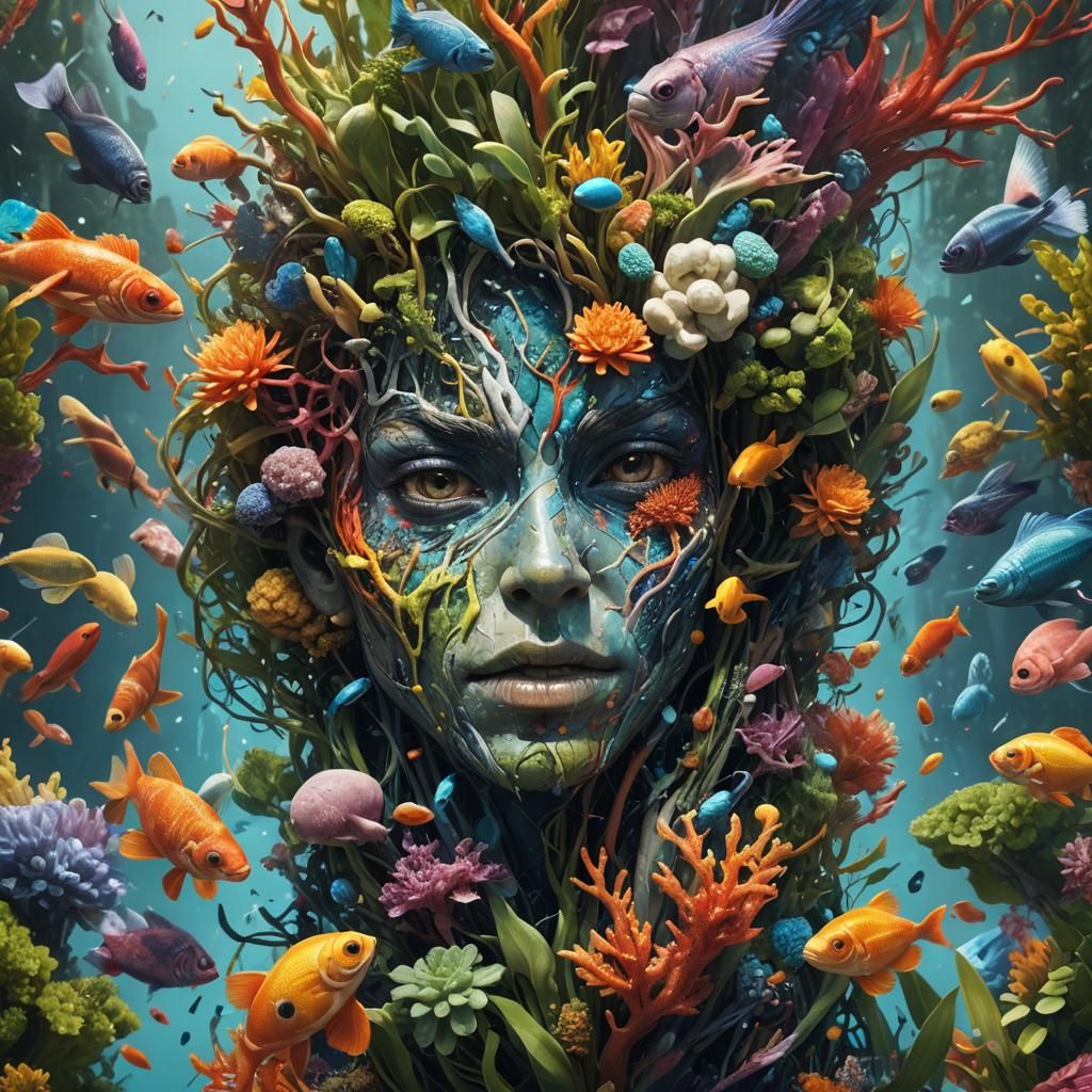 Interconnected Living Panoply in Splash Art Style