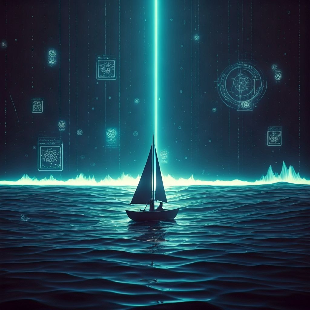 Cyberpunk Navigator in Data Ocean