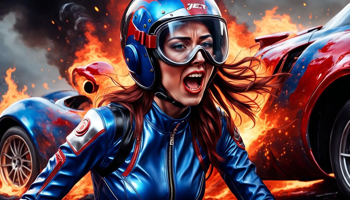 Burning Fear: Hyperrealistic Crash Scene