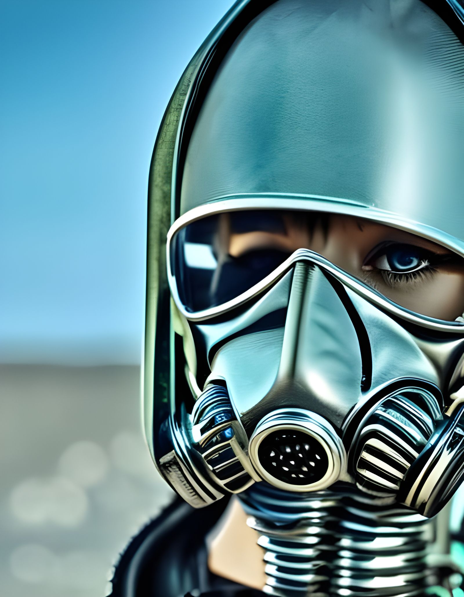 a beautiful women in a contaminated restricted area