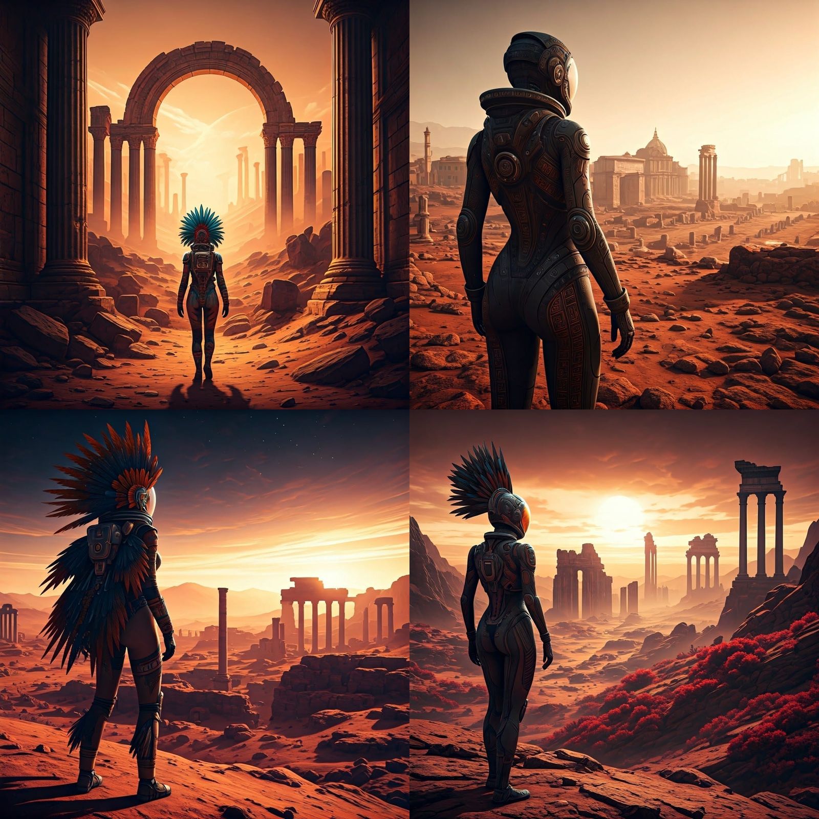 Aztec Astronaut Discovers Roman Ruins on Mars