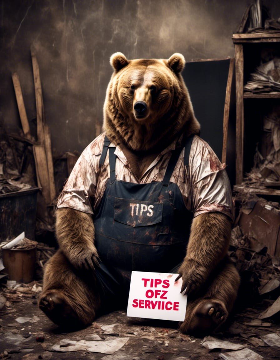 Obese Bear Road Worker Seeks Tips