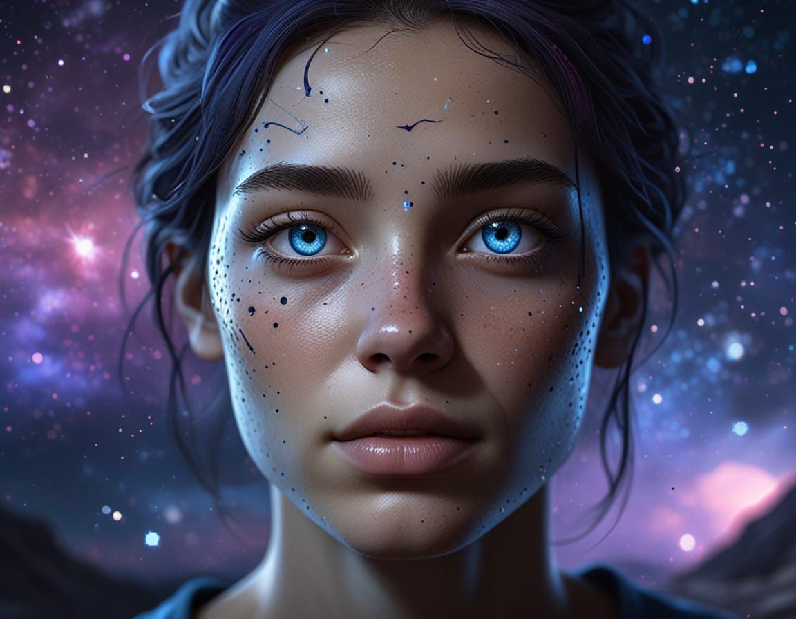 Celestial Beauty in Starry Night Sky