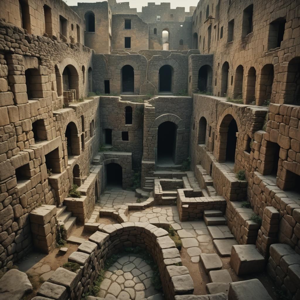 Mystical Labyrinth of Hidden Truths in Surrealist Style