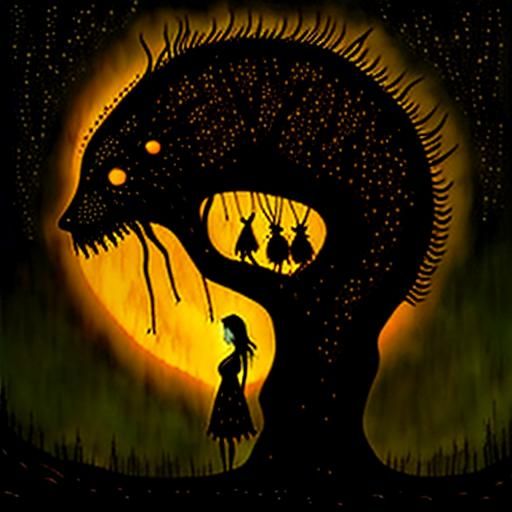 Melancholic Despair: A Surreal Scene of Sorrow